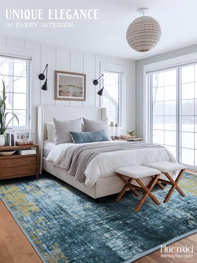 2x3 Area Rug - Non-Slip Machine Washable Low-Pile Soft Carpet for Living Room, Bedroom, Kitchen | Modern Abstract Entryway Rug, Contemporary Door Mat & Indoor Floor Decor for Small Spaces
