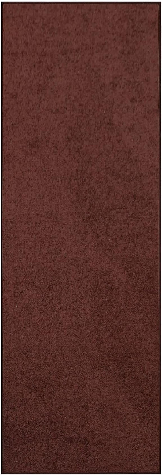 Modern Indoor/Outdoor Commercial Solid Color Rug - Chocolate, 2' x 26', Runner, Pet and Kids Friendly Rug. Made in USA, Area Rugs Great for Kids, Pets, Event, Wedding