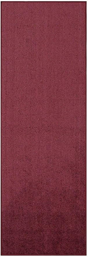 Furnish my Place Modern Indoor/Outdoor Commercial Solid Color Rug - Cranberry, 2' x 24', Runner, Pet and Kids Friendly Rug. Made in USA, Area Rugs Great for Kids, Pets, Event, Wedding