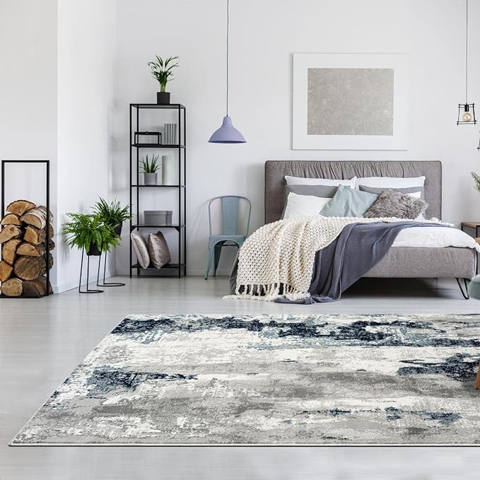 LUXE WEAVERS Kimberly Collection Ivory 2x3 Modern Abstract Area Rug