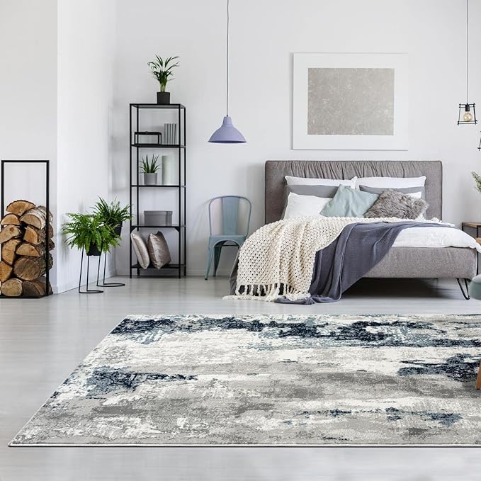 LUXE WEAVERS Kimberly Collection Ivory 8x10 Modern Abstract Area Rug