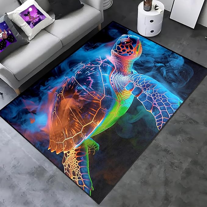Sea Turtle Rugs for Kids - Sea Turtle Area Rugs for Kids 4'×5' Ocean Life Turtles Carpet