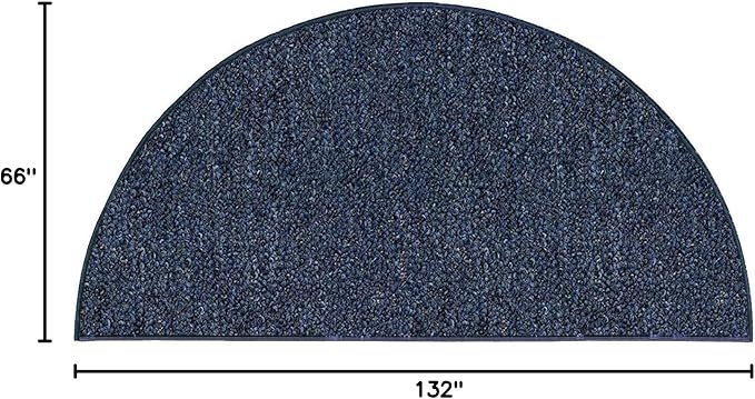 Ambiant Broadway Collection Pet Friendly Indoor Outdoor Area Rugs Blue - 66'' x 132'' Half Round, Stain & Fade Resistant, Easy Care, Pet & Kids Friendly, Made in USA, Perfect for Weddings
