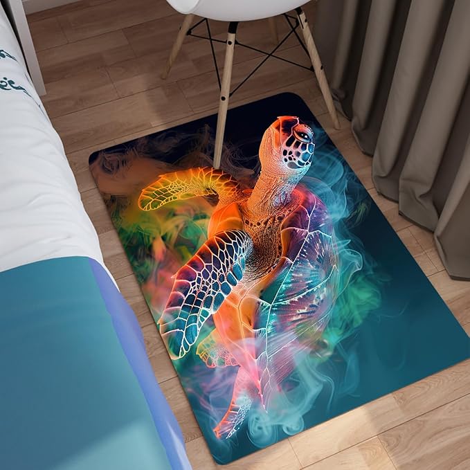 Sea Turtles Area Rugs - Sea Turtle Rugs for Bedroom Ocean Theme Rugs Ocean Animal Room Decor, 2'×3'