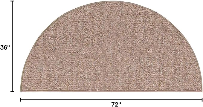 Ambiant Broadway Collection Pet Friendly Indoor Outdoor Area Rugs Beige - 36'' x 72'' Half Round, Stain & Fade Resistant, Easy Care, Pet & Kids Friendly, Made in USA, Perfect for Weddings