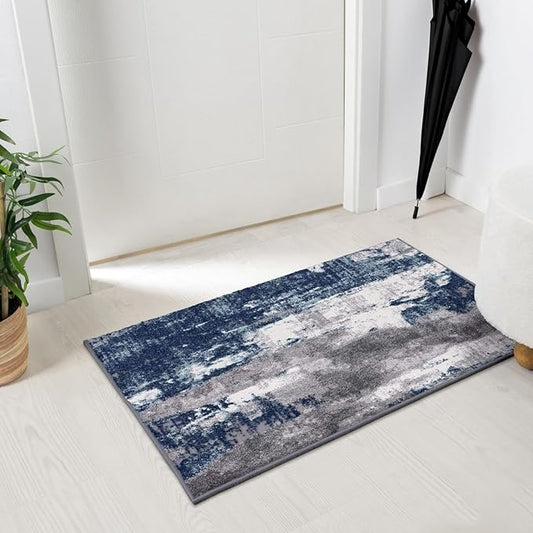 LUXE WEAVERS Euston Collection D.Blue-L.Blue 2x3 Modern Abstract Area Rug