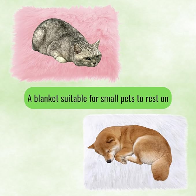 14x10 inches 1pcs Rectangle Faux Fur Plush Cushion, Area Rugs Fluffy Carpet Mini Small Size Fit,for Tabletop Photography,Home Decor,Product Display,Locker Accessories for Girls (White)