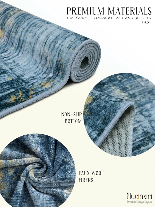 2x3 Area Rug - Non-Slip Machine Washable Low-Pile Soft Carpet for Living Room, Bedroom, Kitchen | Modern Abstract Entryway Rug, Contemporary Door Mat & Indoor Floor Decor for Small Spaces