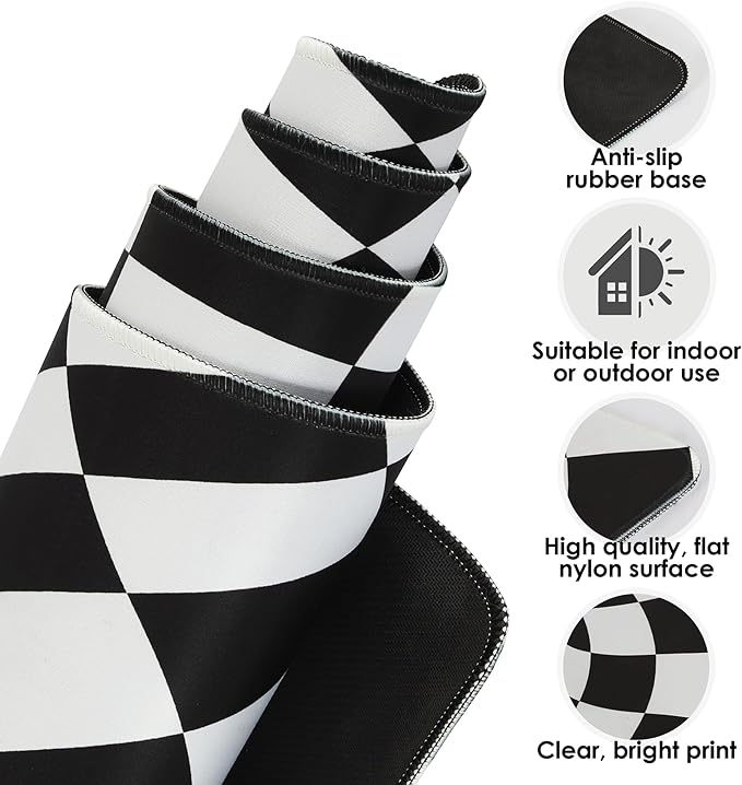 3D Optical Illusion Rug - Vortex Illusion Floor Mat for Door Entrance, Bathroom, Stairs, playroom, Living Room, or Area (Black and White, 31.5 x 20 Inch)
