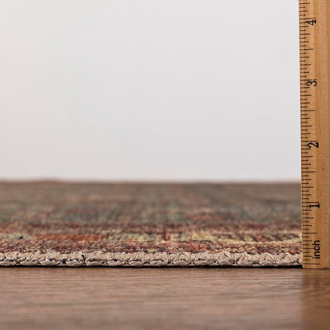 Keen Home Design 2x10 Rug - Machine Washable Runner Rug with Non-Slip Backing, Ideal for Hallway, Entryway, Kitchen, Laundry Room - Vintage, Easy Clean, Durable, Low Pile Rug - (2'6" x 10')