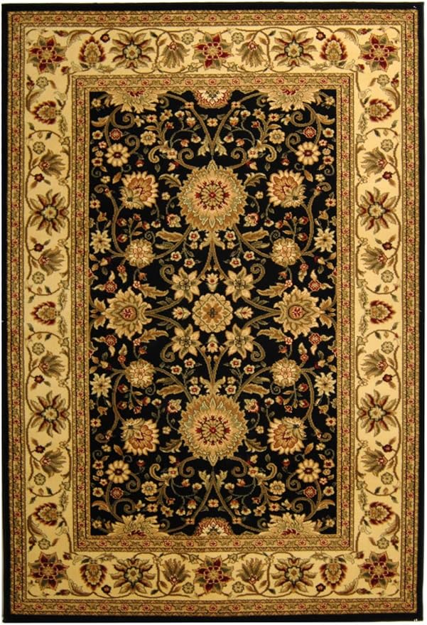 SAFAVIEH Lyndhurst Collection Accent Rug - 3'3" x 5'3", Black & Ivory, Traditional Oriental Design, Non-Shedding & Easy Care, Ideal for High Traffic Areas in Entryway, Living Room, Bedroom (LNH212A)