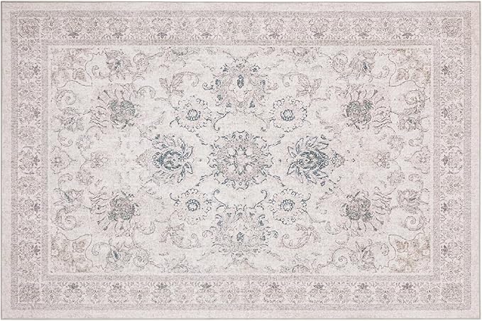Phantoscope Vintage Collection Area Rug 6'x9' - Large Living Room Rug - Washable Rug Boho Rugs Non-Slip for Bedroom Dining Room, Low-Pile Floor Carpet Distressed Accent Rug, Beige/Neutral