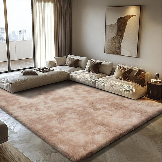 6x9 Fluffy Area Rug for Living Room,Shag Area Rugs for Bedroom,Soft Fuzzy Rug Non-Shedding Indoor Plush Carpet for Kids Bedroom Nursery Dorm Home Decor,Mottling Beige