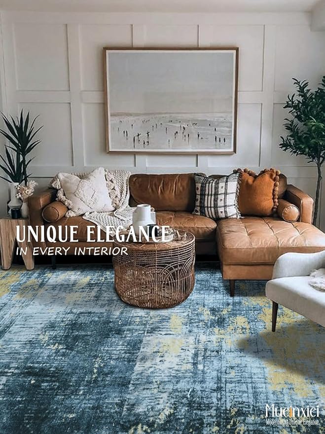 2x3 Area Rug - Non-Slip Machine Washable Low-Pile Soft Carpet for Living Room, Bedroom, Kitchen | Modern Abstract Entryway Rug, Contemporary Door Mat & Indoor Floor Decor for Small Spaces