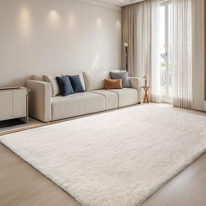 Sour Lemon 8x10 Area Rugs for Bedroom, Living Room Fluffy Rug, Large Area Rug Shag Shaggy Carpet Soft Plush Furry Bedside Rugs, Machine Washable Area Rugs for Kids Girls Boys Home Decor Anti Slip