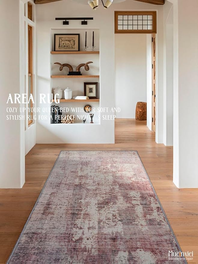Area Rug 2x6 Hallway Runner Rugs,Non Slip Machine Washable Hallway Runner Rug Soft Bedroom Rug, Low PileLightweight Rugs for Entryway, Hallway, Kitchen and Corridor