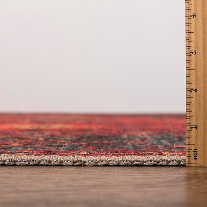 Keen Home Design Machine Washable Area Rugs with Non-Slip Backing, Ideal for Hallway, Living Room, Bedroom, Kitchen and Laundry Room, Vintage Moroccan and Low Pile Rug - (2'6'' x 12'), 166000