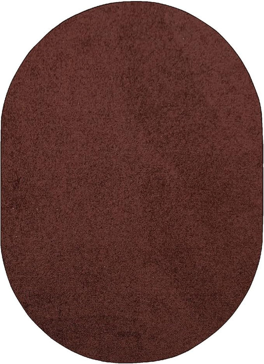 Modern Indoor/Outdoor Commercial Solid Color Rug - Chocolate, 2' x 24' Oval, Pet and Kids Friendly Rug. Made in USA, Area Rugs Great for Kids, Pets, Event, Wedding