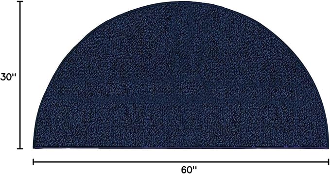 Ambiant Broadway Collection Pet Friendly Indoor Outdoor Area Rugs Blue - 30'' x 60'' Half Round, Stain & Fade Resistant, Easy Care, Pet & Kids Friendly, Made in USA, Perfect for Weddings