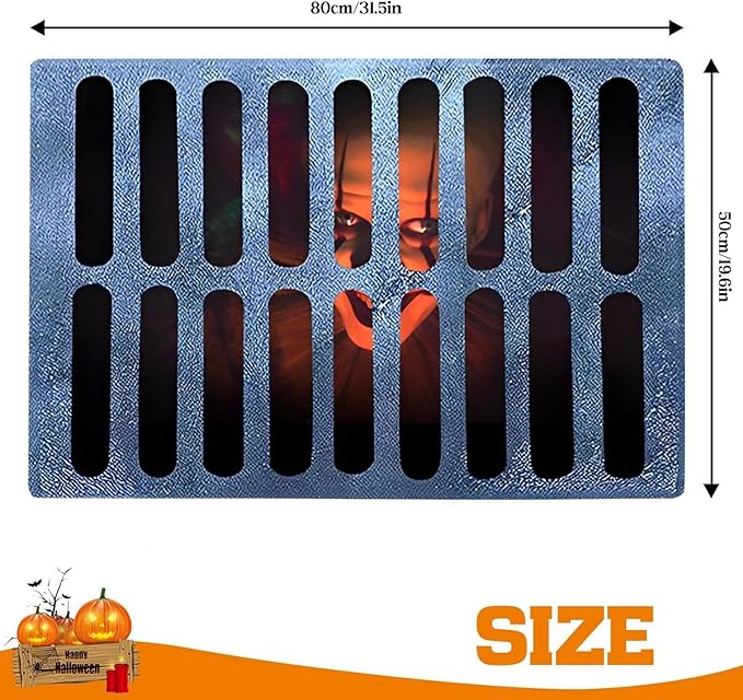 3D Illusion Clown Door Mat, Horror Movie Sewer Doormat, Indoor/Outdoor Welcome Rug (19.7inx31.5in)
