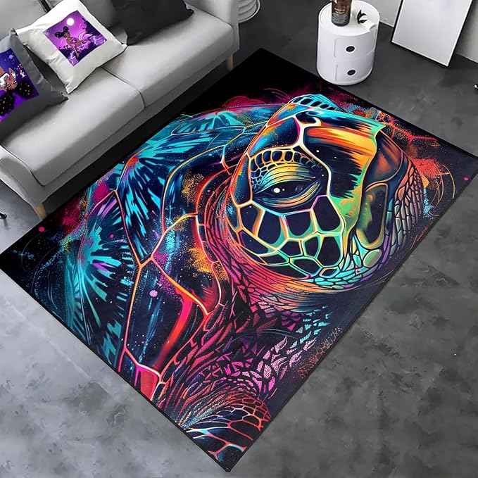 Sea Turtles Rugs for Kids - Sea Turtle Area Rug 3'×5' Ocean Life Turtles Carpet for Bedroom Living Room Ocean Turtle Kids Room Decor