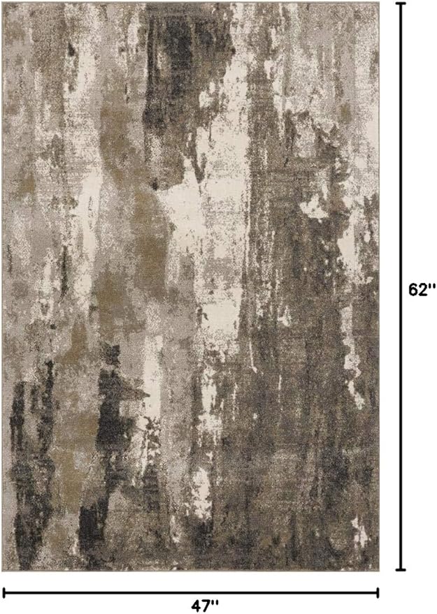 LUXE WEAVERS Lagos Collection Beige 4x5 Abstract Area Rug