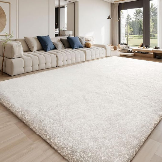Sour Lemon 10x14 Area Rugs for Bedroom, Fluffy Rugs for Living Room, Large Area Rug Shag Shaggy Carpet Soft Plush Furry Bedside Rug, Machine Washable Area Rugs for Kids Girls Boys Home Decor Anti Slip