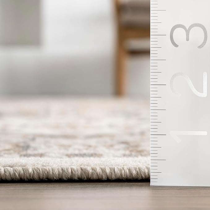 nuLOOM 5x8 Becca Traditional Tiled Area Rug, Beige, Faded Transitional Design, Stain Resistant, For Bedroom, Dining Room, Living Room, Hallway, Office, Kitchen, Entryway