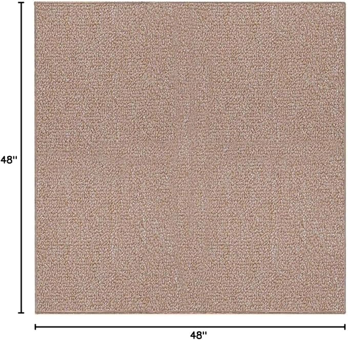 Ambiant Broadway Collection Pet Friendly Indoor Outdoor Area Rugs Beige - 4' Square, Stain & Fade Resistant, Easy Care, Pet & Kids Friendly, Made in USA, Perfect for Weddings & Everyday Use!