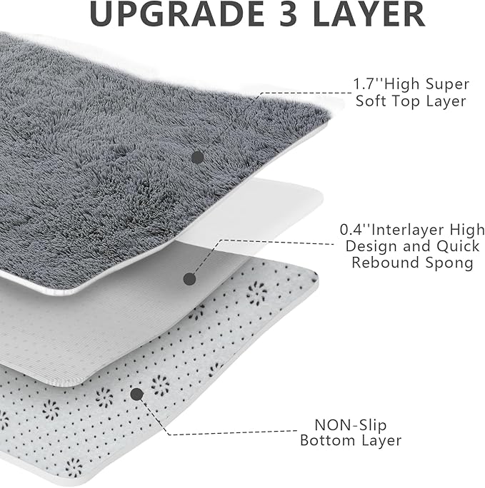 9X12 Large Area Rugs for Living Room Bedroom,Big Shag Rug for Bedroom Dorm,Soft Fluffy Indoor Carpet Nursery Rugs for Kids Girls Room Home Decor (Dark Grey, 9X12 Feet)
