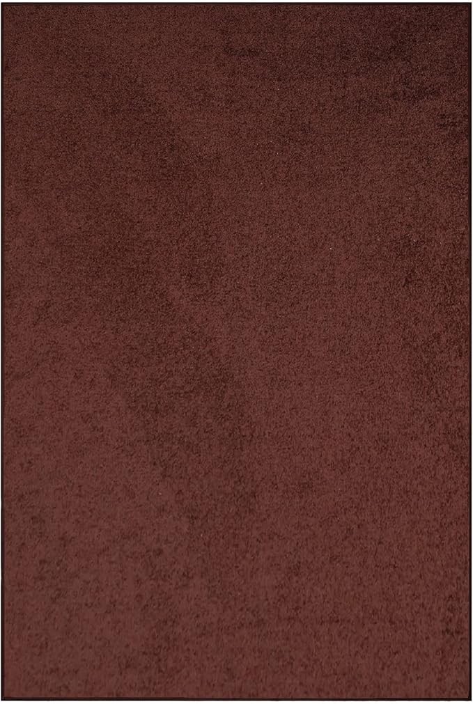 Modern Indoor/Outdoor Commercial Solid Color Rug - Chocolate, 9' x 13', Rectangular, Pet and Kids Friendly Rug. Made in USA, Area Rugs Great for Kids, Pets, Event, Wedding