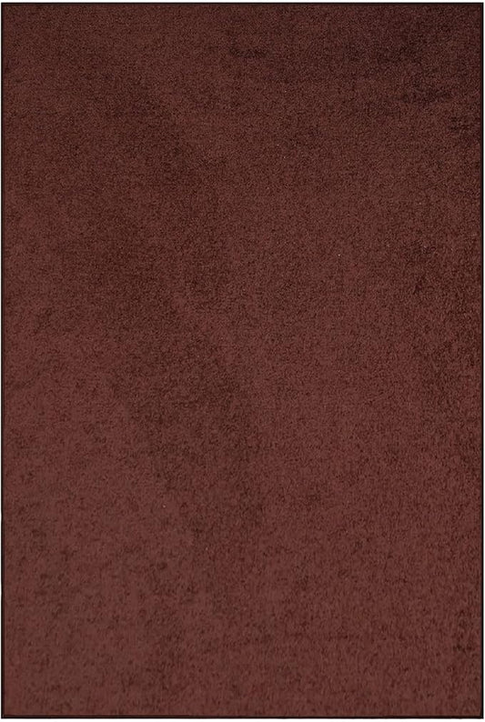 Modern Indoor/Outdoor Commercial Solid Color Rug - Chocolate, 9' x 13', Rectangular, Pet and Kids Friendly Rug. Made in USA, Area Rugs Great for Kids, Pets, Event, Wedding