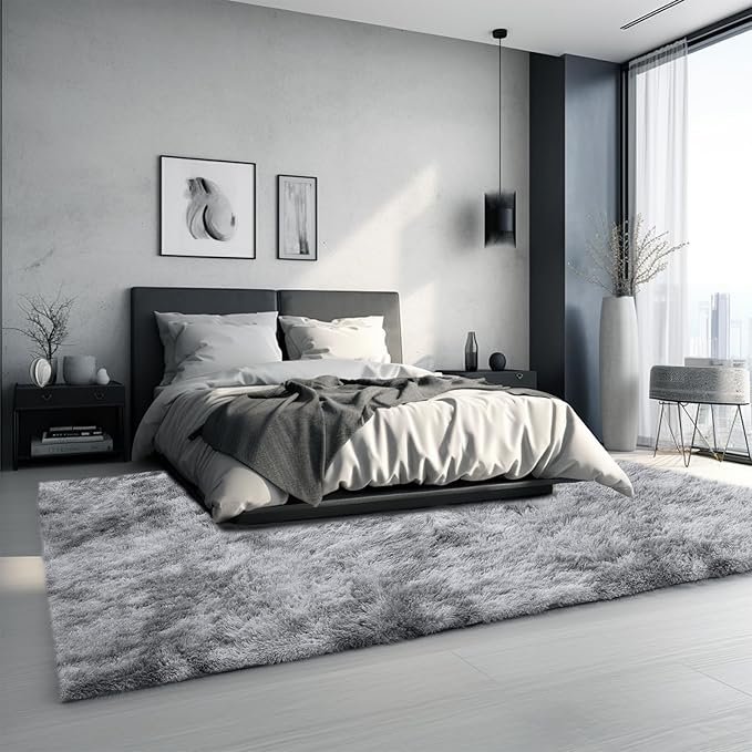 Sour Lemon 6x9 Area Rugs for Bedroom, Living Room Fluffy Rug, Large Area Rug Shag Shaggy Carpet Soft Plush Furry Bedside Rugs, Machine Washable Area Rugs for Kids Girls Boys Home Decor Anti Slip
