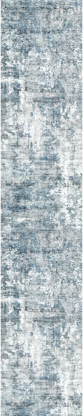Runner Rug 2'x10' Abstract Washable Non-Slip Runner Rugs for Kitchen Bathroom Laundry Room Blue Vintage Floor Carpet Runners for Hallway Entryway