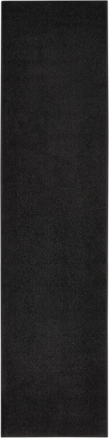 Nourison Essentials Indoor/Outdoor Black 2'2" x 14 Area Rug, Easy Cleaning, Non Shedding, Bed Room, Living Room, Dining Room, Backyard, Deck, Patio (2x14)