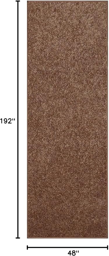 Furnish my Place Modern Indoor/Outdoor Commercial Solid Color Rug - Brown, 4' x 16', Runner, Pet and Kids Friendly Rug. Made in USA, Area Rugs Great for Kids, Pets, Event, Wedding