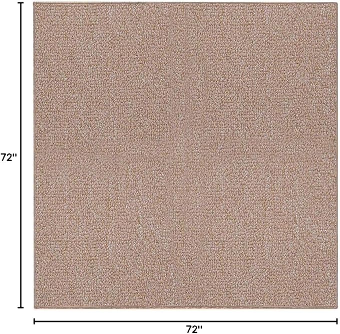 Ambiant Broadway Collection Pet Friendly Indoor Outdoor Area Rugs Beige - 6' Square, Stain & Fade Resistant, Easy Care, Pet & Kids Friendly, Made in USA, Perfect for Weddings & Everyday Use!