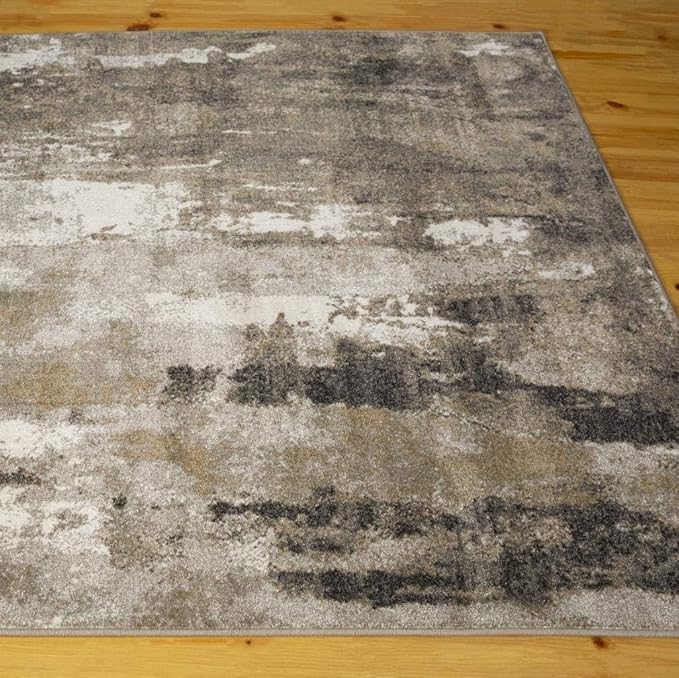 LUXE WEAVERS Lagos Collection Beige 2x7 Abstract Area Rug