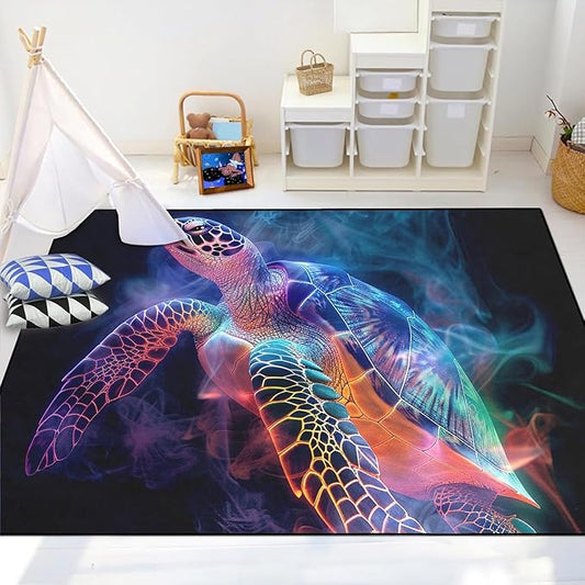 Sea Turtles Rugs for Kids - Sea Turtle Area Rugs for Kids 3'×5' Ocean Life Turtles Carpet
