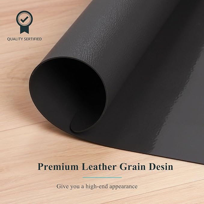 3'x 6' Hallway Runner Rug for Kitchen, Leather-Look Waterproof Vinyl Entryway Floor Mat, Washable Comfort Standing Mat for Bedroom, Bathroom, Laundry Room (Dark Gray)