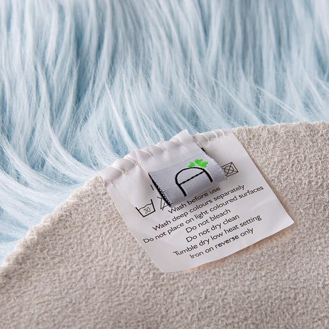 Ashler faux fur rug, Fluffy Shaggy Area Rug Ultra Soft 2.2 x 4 Feet Rectangle Fur Rug, Light Blue Fuzzy Rug Machine Washable Shag Rug, Nursery Decor Throw Rugs for Bedroom, kids room, Living Room