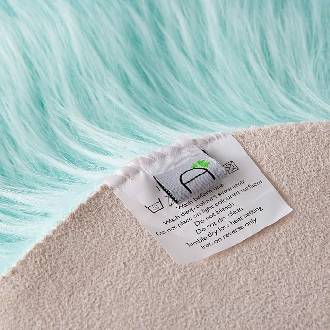 Ashler faux fur rug, Fluffy Shaggy Area Rug Ultra Soft 2 x 3 Feet Sheepskin Fur Rug, Turquoise Fuzzy Rug Machine Washable Shag Rug, Nursery Decor Throw Rugs for Bedroom, kids room, Living Room