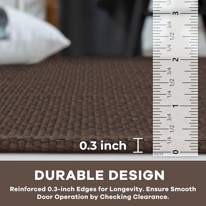 KOZYFLY Washable Runner Rug 2x6 Ft Runners for Hallways Non Slip Kitchen Runners Braided Cotton Entryway Runner Indoor, Carpet for Hallway Kitchen Entryway Bedroom, Coffee/Brown
