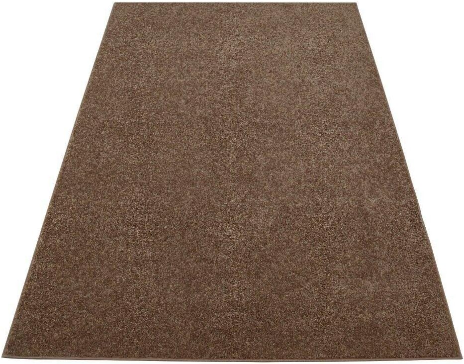 Furnish my Place Modern Indoor/Outdoor Commercial Solid Color Rug - Brown, 22" x 44" Half Round, Pet and Kids Friendly Rug. Made in USA, Area Rugs Great for Kids, Pets, Event, Wedding