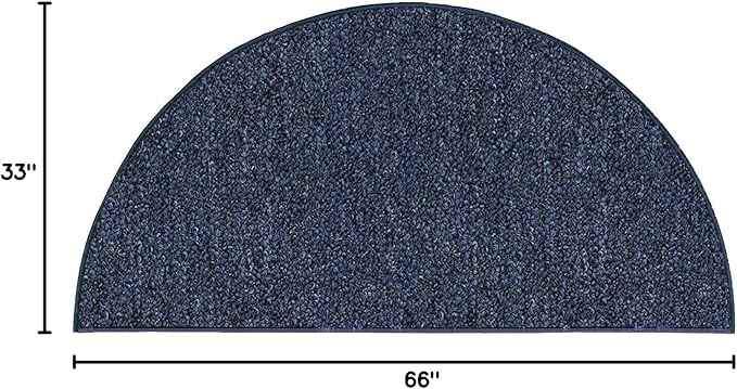 Ambiant Broadway Collection Pet Friendly Indoor Outdoor Area Rugs Blue - 33'' x 66'' Half Round, Stain & Fade Resistant, Easy Care, Pet & Kids Friendly, Made in USA, Perfect for Weddings