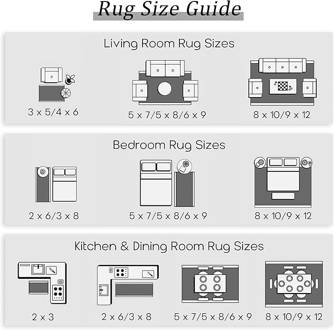 Black Rug for Bedroom Living Room,Bohemian Abstract 6x9 Area Rugs for Dining Room Under Table