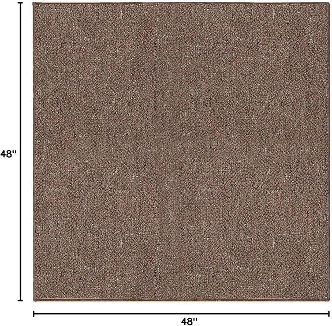 Ambiant Broadway Collection Pet Friendly Indoor Outdoor Area Rugs Brown - 4' Square, Stain & Fade Resistant, Easy Care, Pet & Kids Friendly, Made in USA, Perfect for Weddings & Everyday Use!