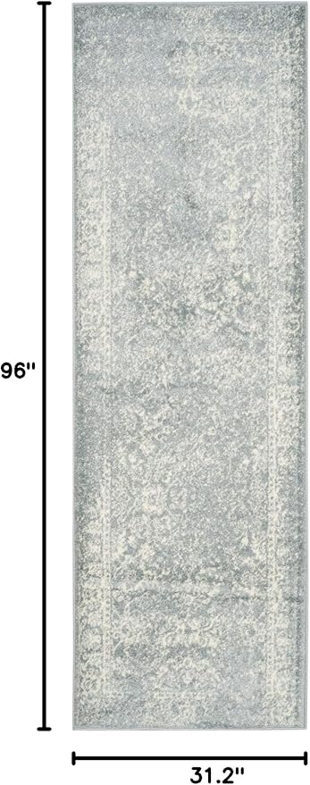 SAFAVIEH Adirondack Collection Runner Rug - 2'6" x 8', Slate & Ivory, Oriental Distressed Design, Non-Shedding & Easy Care, Ideal for High Traffic Areas in Living Room, Bedroom (ADR109T)