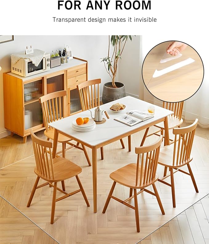 Area Mat for Hard Floors, 5'×7' Transparent PVC Area Rug for Home, Waterproof Durable Protector for Dining Room, Kitchen, Living Room, Large No-Slip Baby Play Mat for Floor, Pet Litter Pad