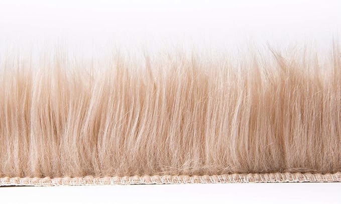 Ashler faux fur rug, Fluffy Shaggy Area Rug Ultra Soft 2.2 x 4 Feet Rectangle Fur Rug, Beige Fuzzy Rug Machine Washable Shag Rug, Nursery Decor Throw Rugs for Bedroom, kids room, Living Room